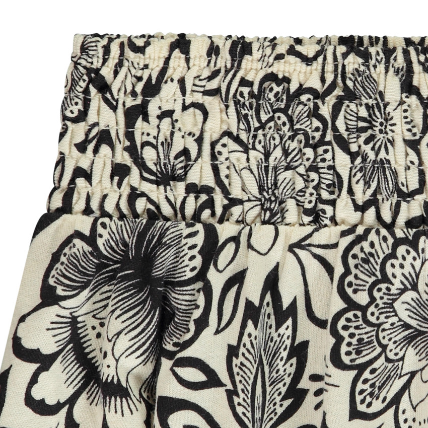 Rok met bloemenprint en smockceintuur voor meisjes 