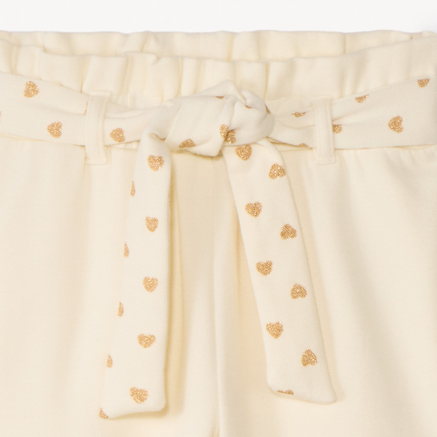 Jogging avec ceinture imprimé cœurs à nouer pour fille 