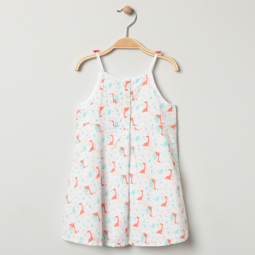 Robe à fines bretelles à dinosaures imprimés all-over 