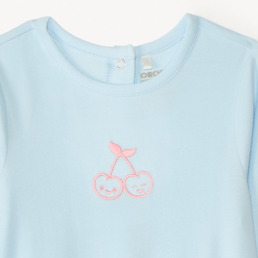 Donslaappak van jersey met borduursel voor babymeisjes 