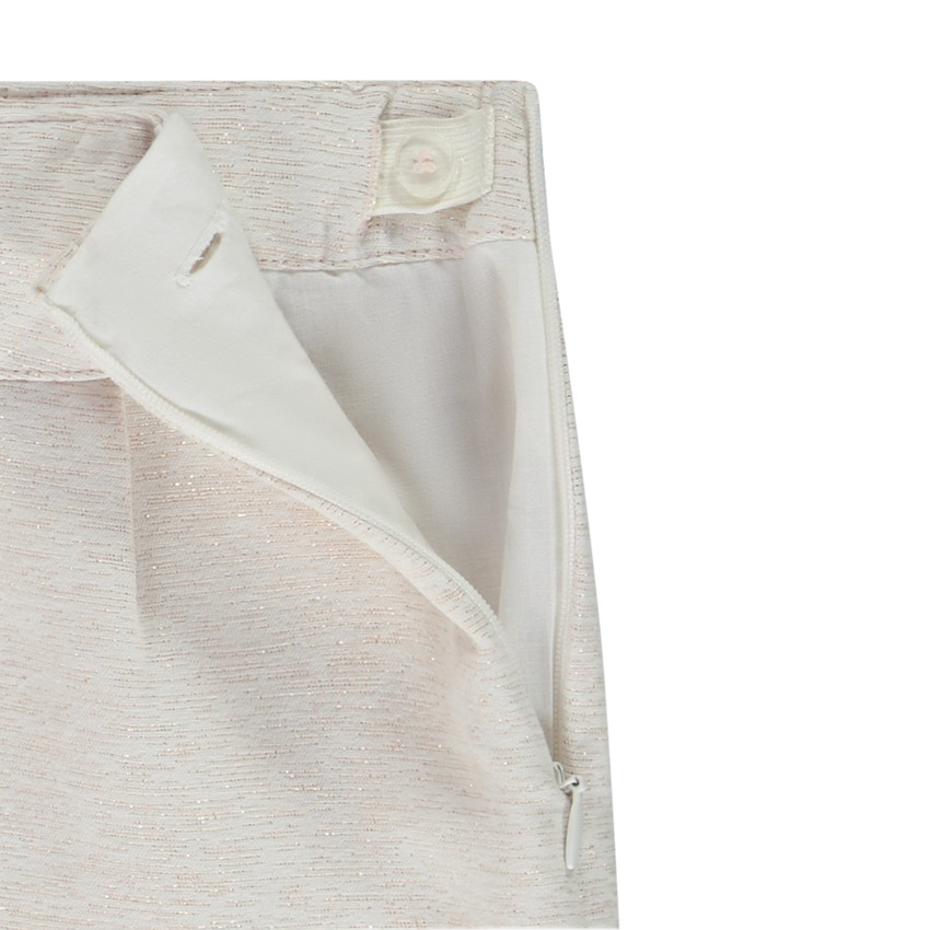 Short taille haute plissé en jacquard et lurex pour fille 