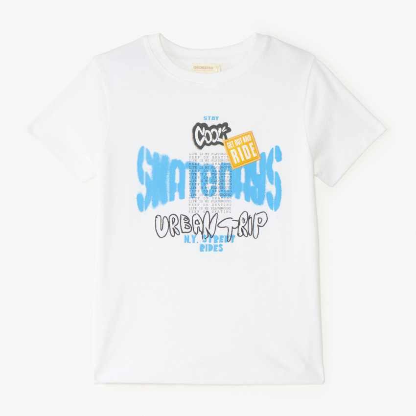 T-shirt manches courtes print skateboard garçon 