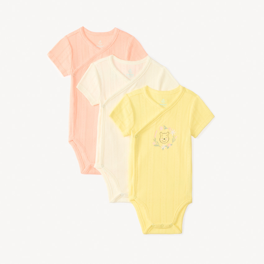 Set van 3 korte mouwen Winnie Disney rompertjes voor meisjes. 
