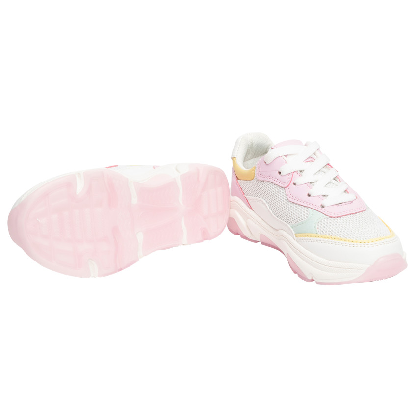 Baskets à empiècements contrastés et semelle épaisse pour enfant fille 