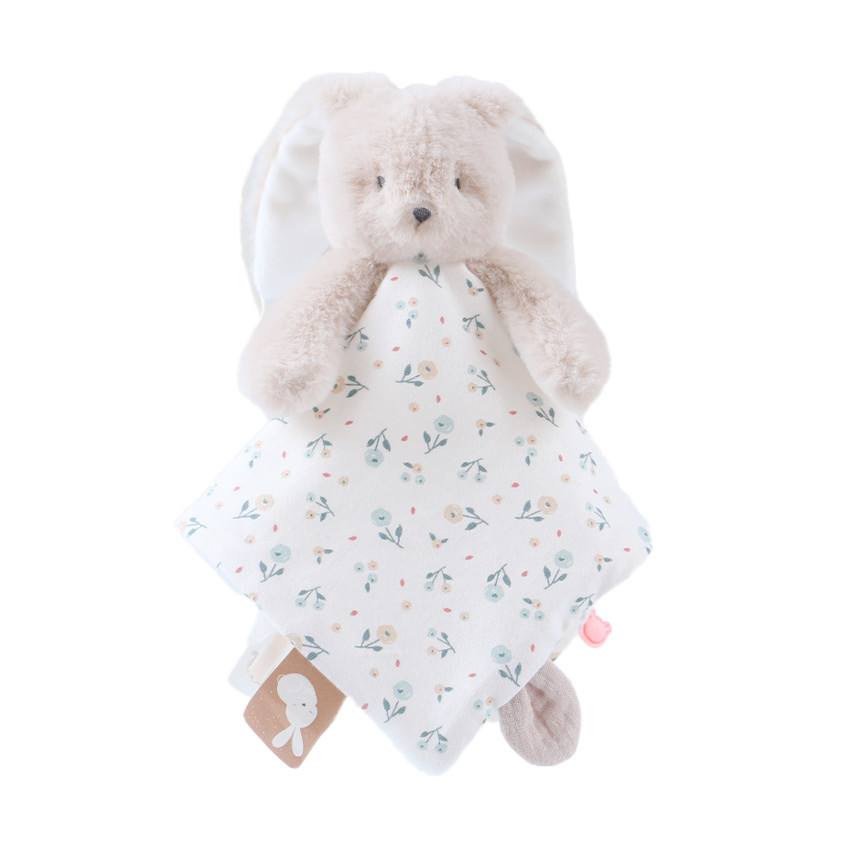 Doudou plat bi-matière Romy la lapine 
