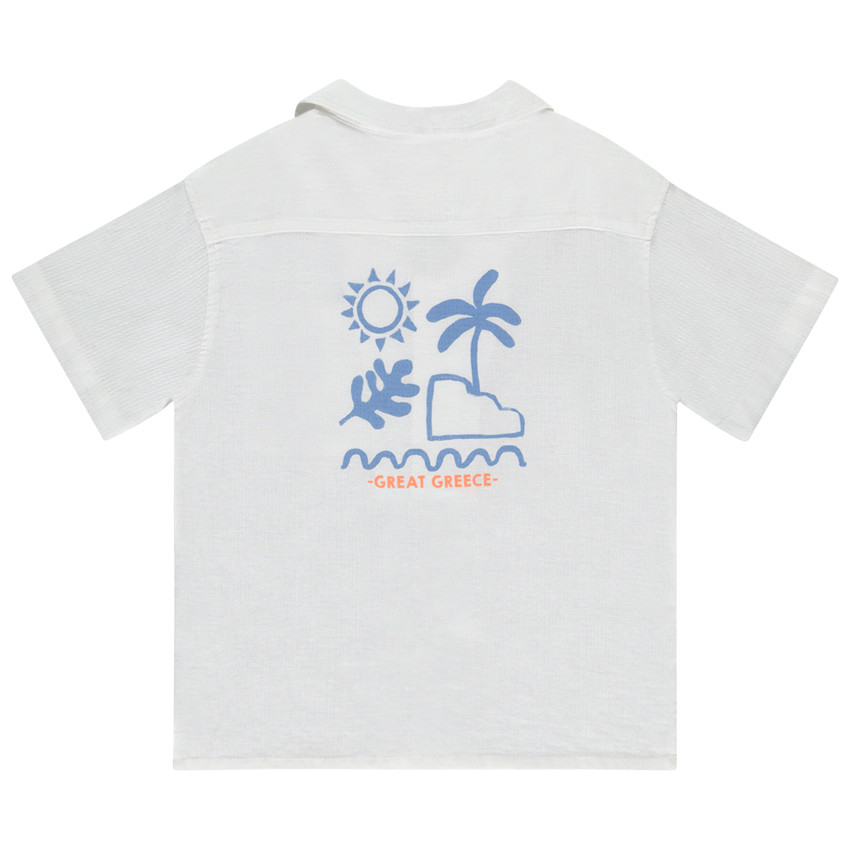 Chemise manches courtes avec palmier fantaisie pour garçon  