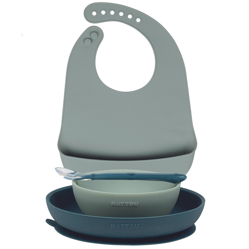 Coffret repas en silicone 4 pièces - Vert 