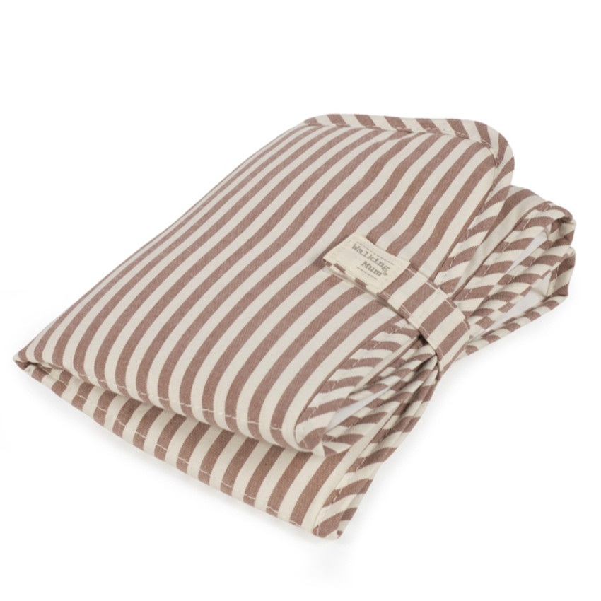 Matelas à langer de voyage Praliné Rayures Moka 