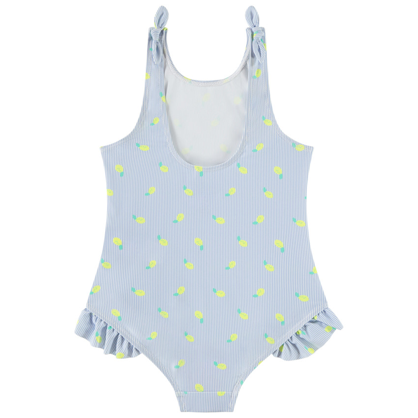 Eén stuk badpak met strepen en citroenprint voor meisjes 