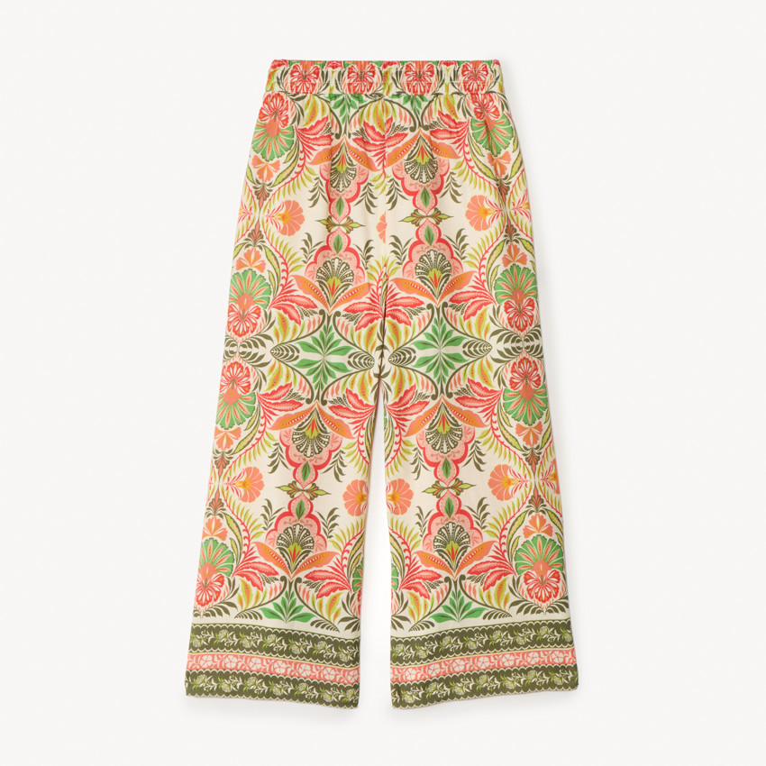 Zwarte en luchtige broek met fantasiedruk voor meisjes 