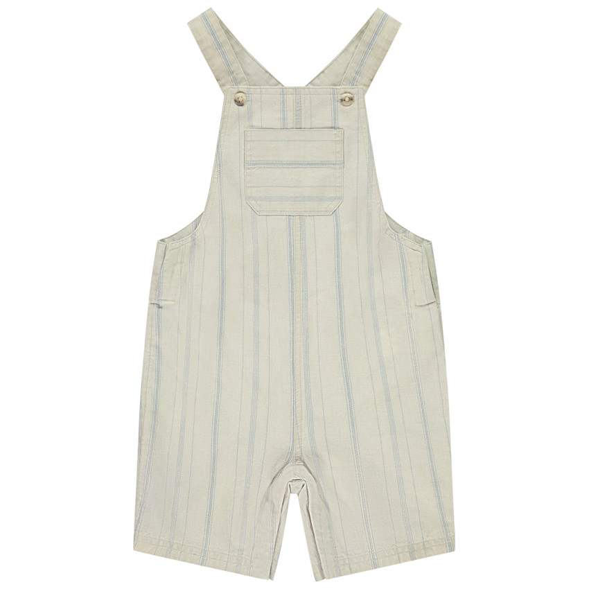 Korte gestreepte stofsalopette voor babyjongen 