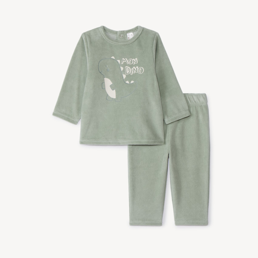 Set pyjama 2 pièces en velours fantaisie pour bébé  