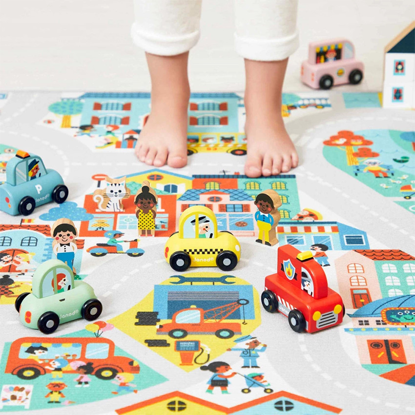 Voiture verte en bois City Cross Roads 