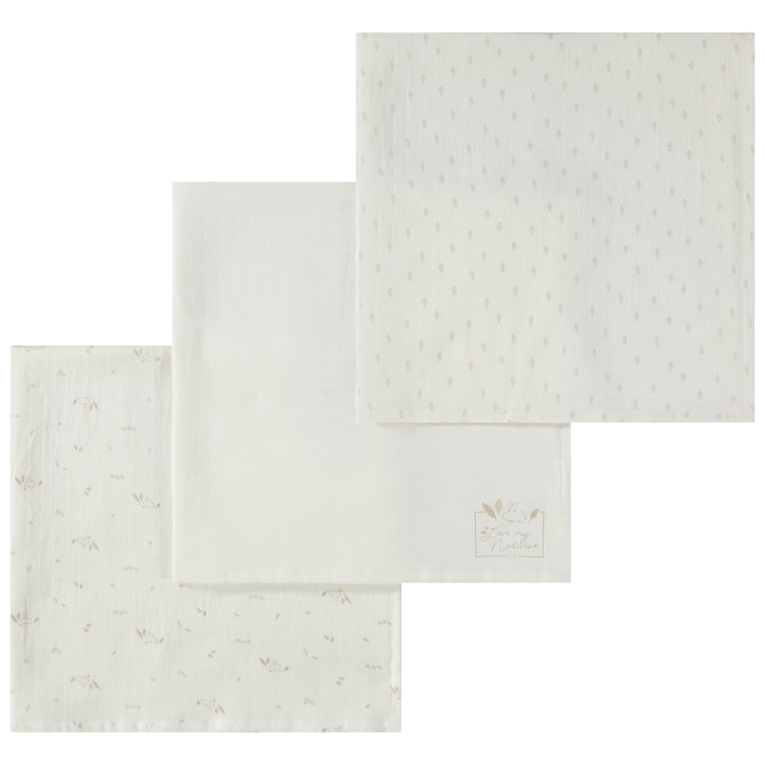 Lot de 3 langes en gaze de coton pour bébé 