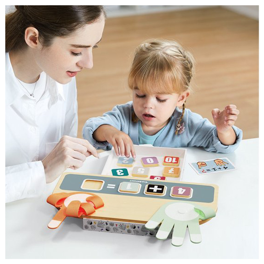 Calculatrice de doigt Finger Math apprendre à calculer jouet en bois 24m+ 