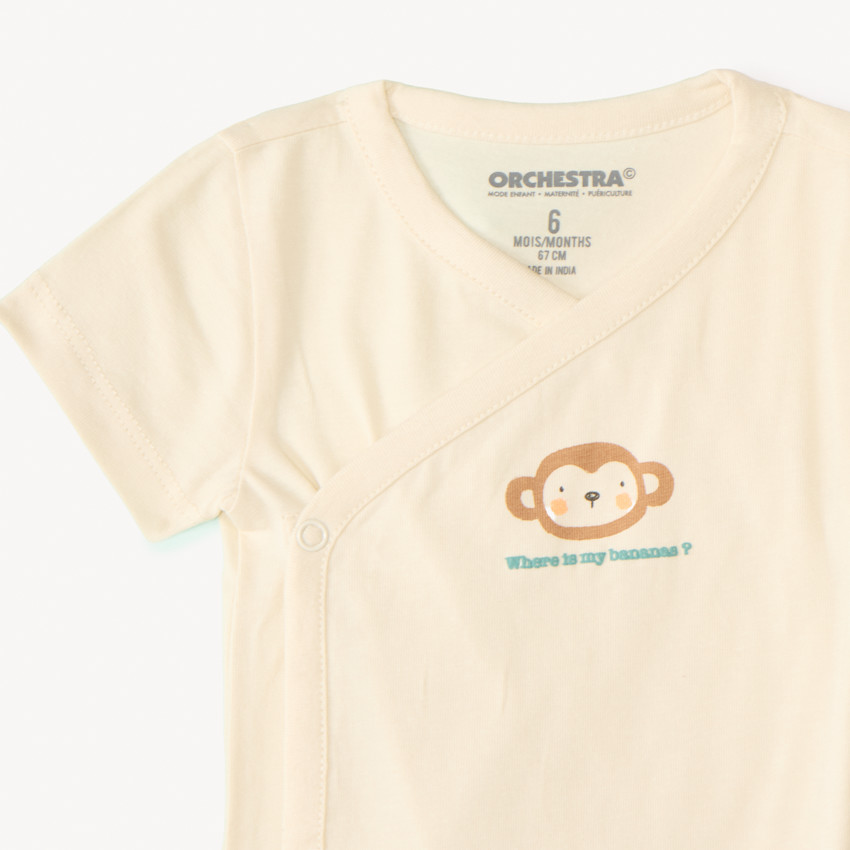 Set van 7 korte mouwen jungleprint rompers voor babyjongens (verschillende openingen afhankelijk van de leeftijd) 