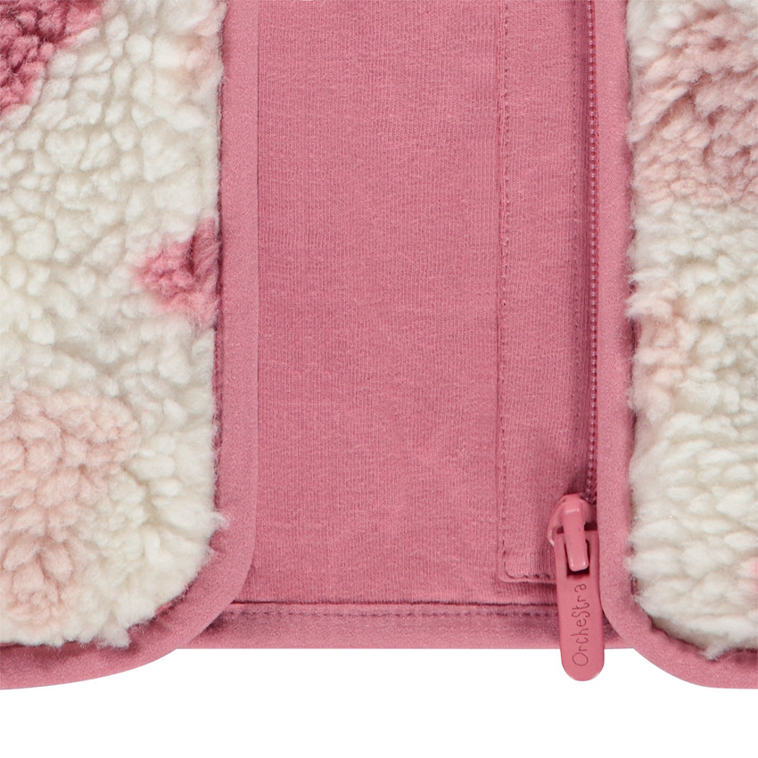 Veste en sherpa imprimé cœurs pour fille 