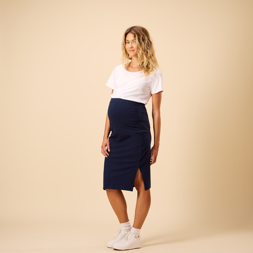 Jupe longue de grossesse avec fente  