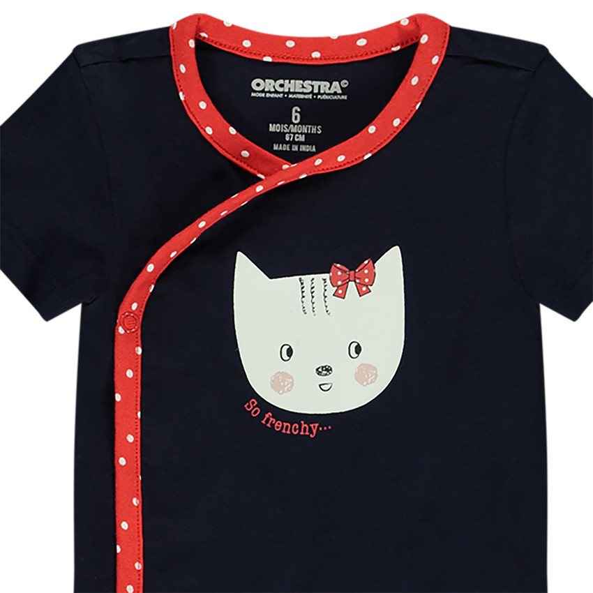 Lot de 7 bodies imprimé chats pour bébé fille 