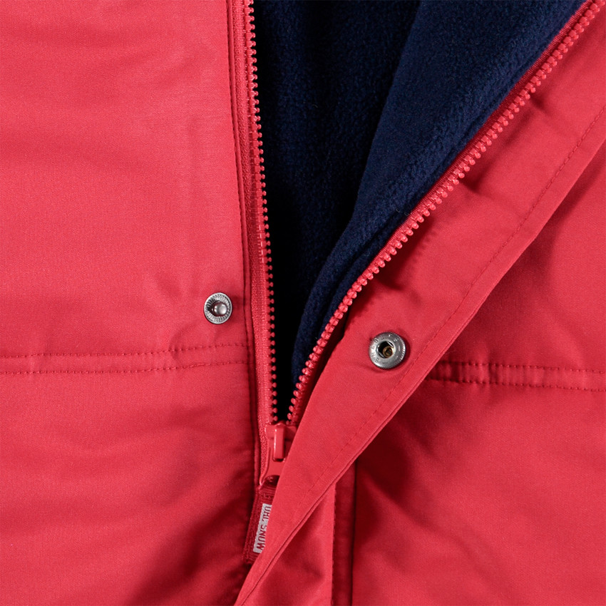 Combi-pilote de ski imperméable unie rouge doublée micropolaire 