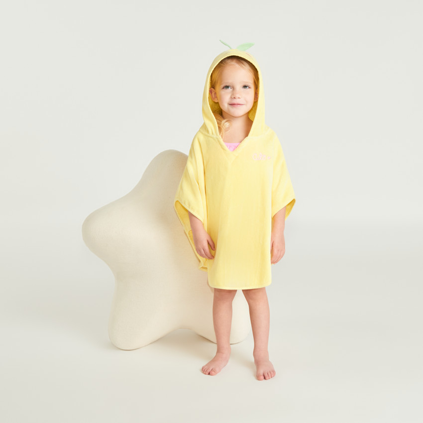 Cape de bain ludique en forme de citron pour bébé fille 