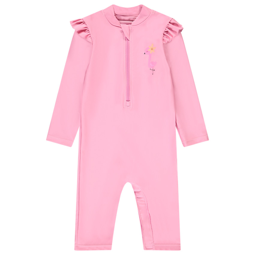 Combinaison de bain anti-UV motifs flamant rose pour bébé fille 