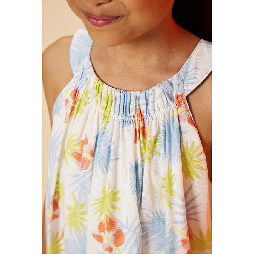 Robe en coton imprimé fleuri pour fille 