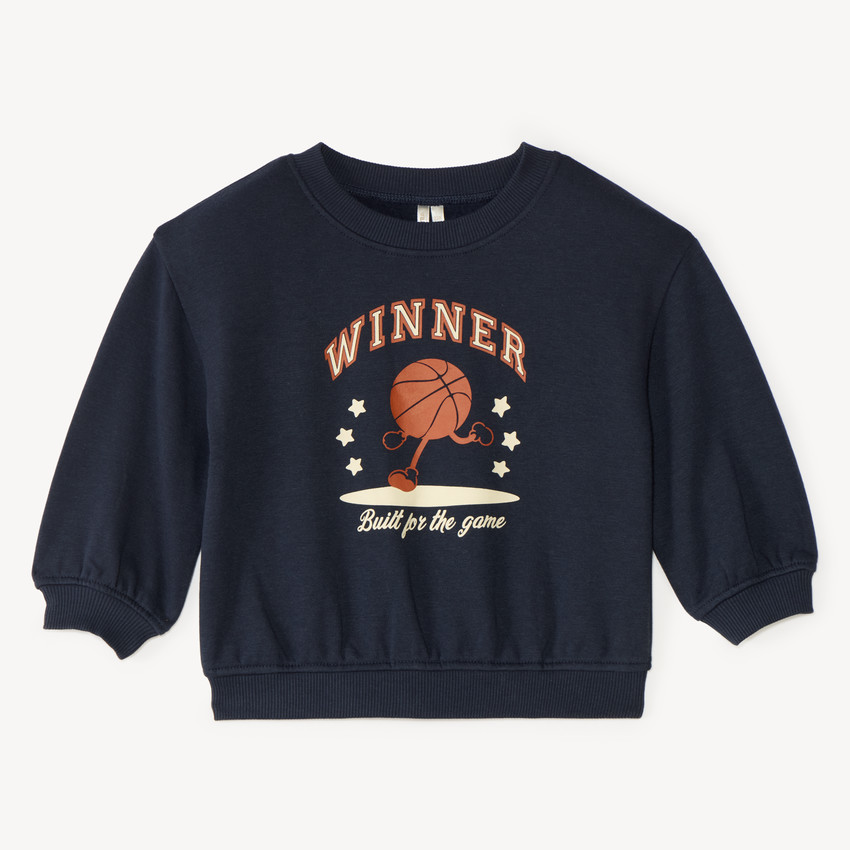Oversized sweatshirt voor babyjongen met fantasieprint 