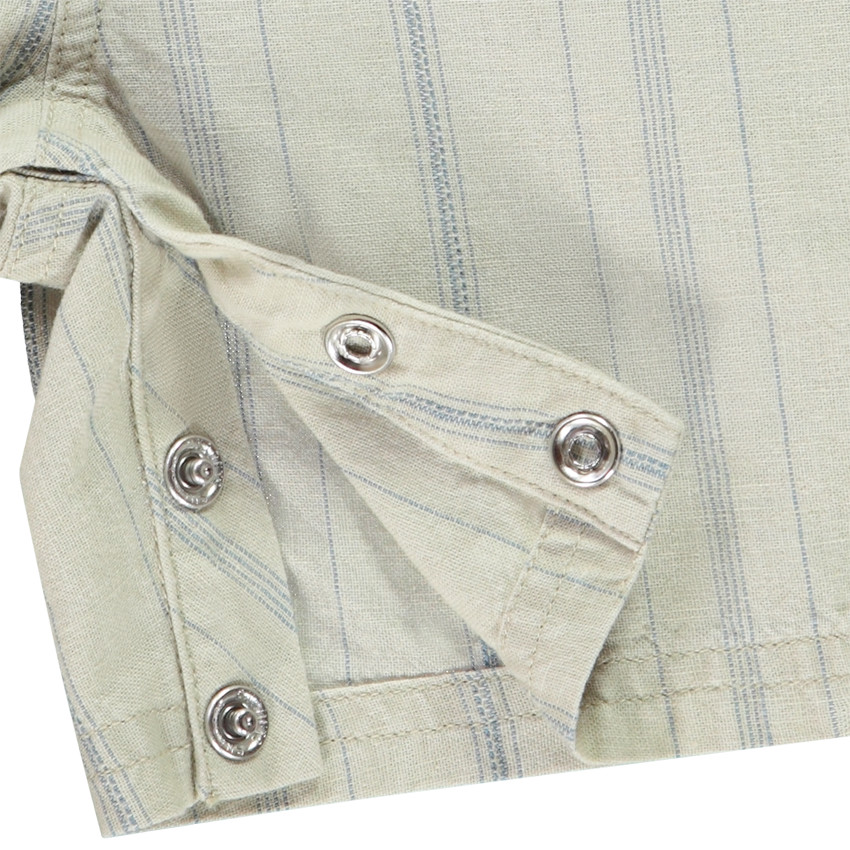 Korte gestreepte stofsalopette voor babyjongen 