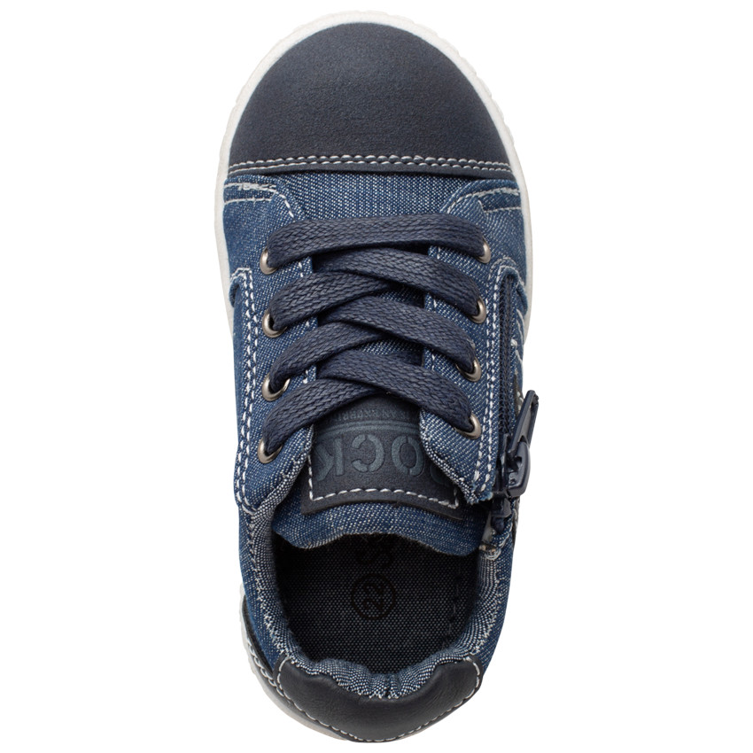 Baskets en jean à lacets et zip 