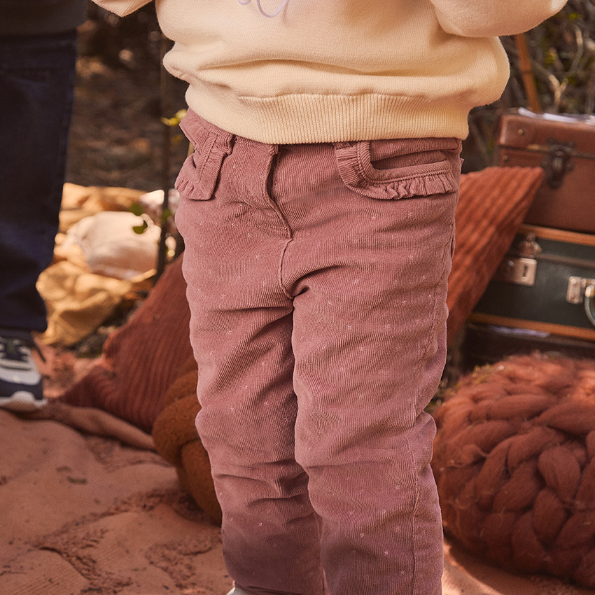 Slimme fluwelen broek met sterrenprint voor babymeisjes 