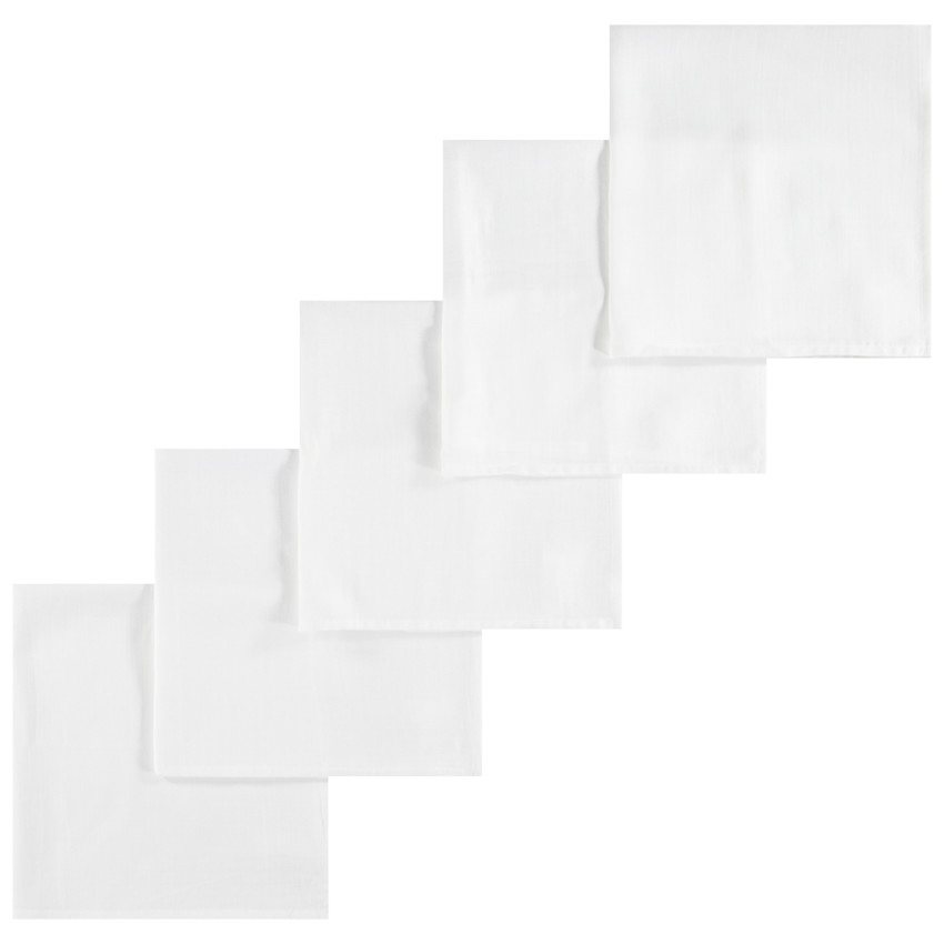 Lot de 5 langes unis blancs 