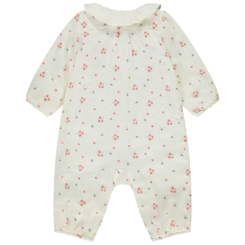 Combinaison longue imprimé fleuri pour bébé fille 