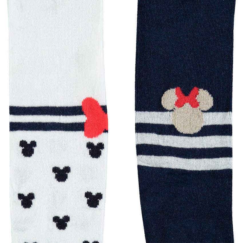 Lot de 2 collants épais Minnie Disney pour enfant fille 