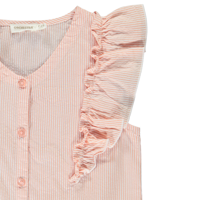 Chemisier rayé à gros volants pour fille 