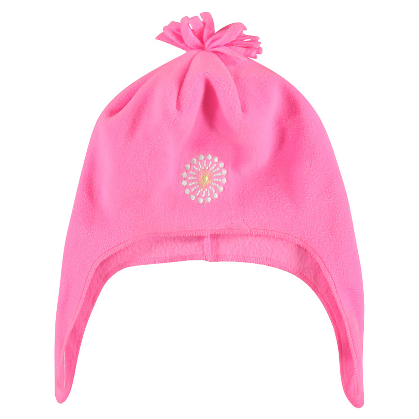 Bonnet micropolaire à pompon et cache-oreilles 