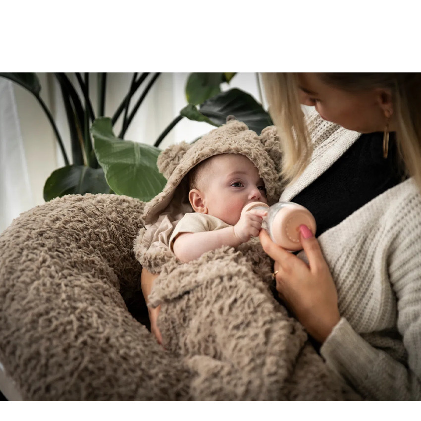 Couverture enveloppante avec oreilles Snow - Taupe 75x75 cm 