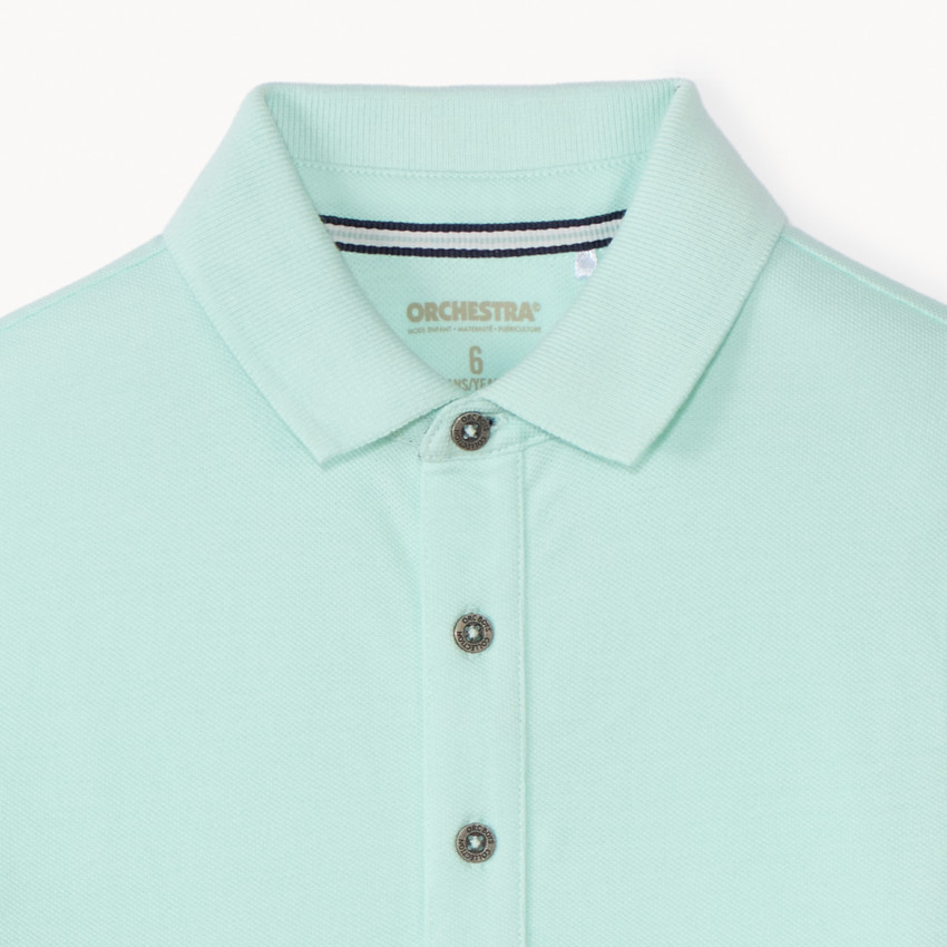 Katoenen polo met korte mouwen in effen kleur voor jongens 