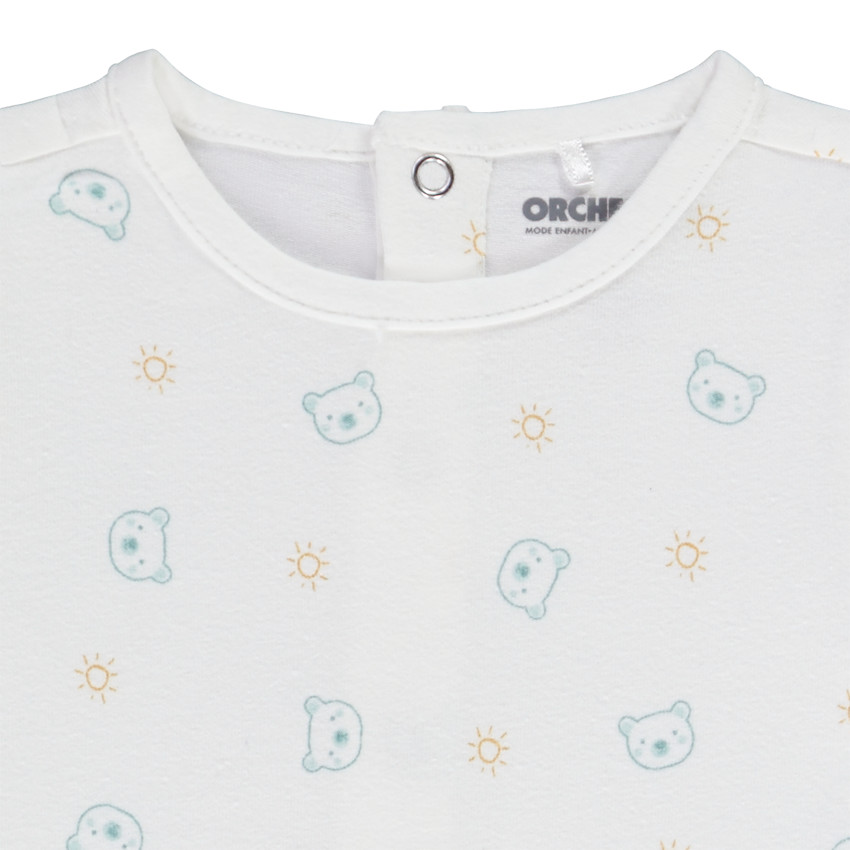 Matelassé salopette met t-shirt met berenprint voor baby jongen 