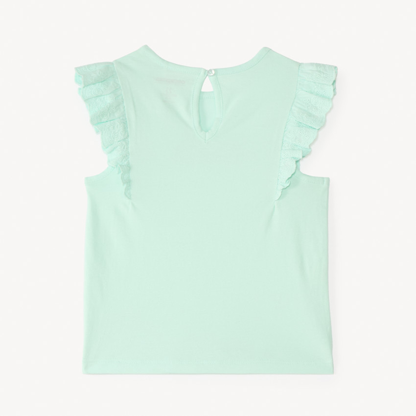 T-shirt manches courtes volanté print pailleté fantaisie pour bébé fille 