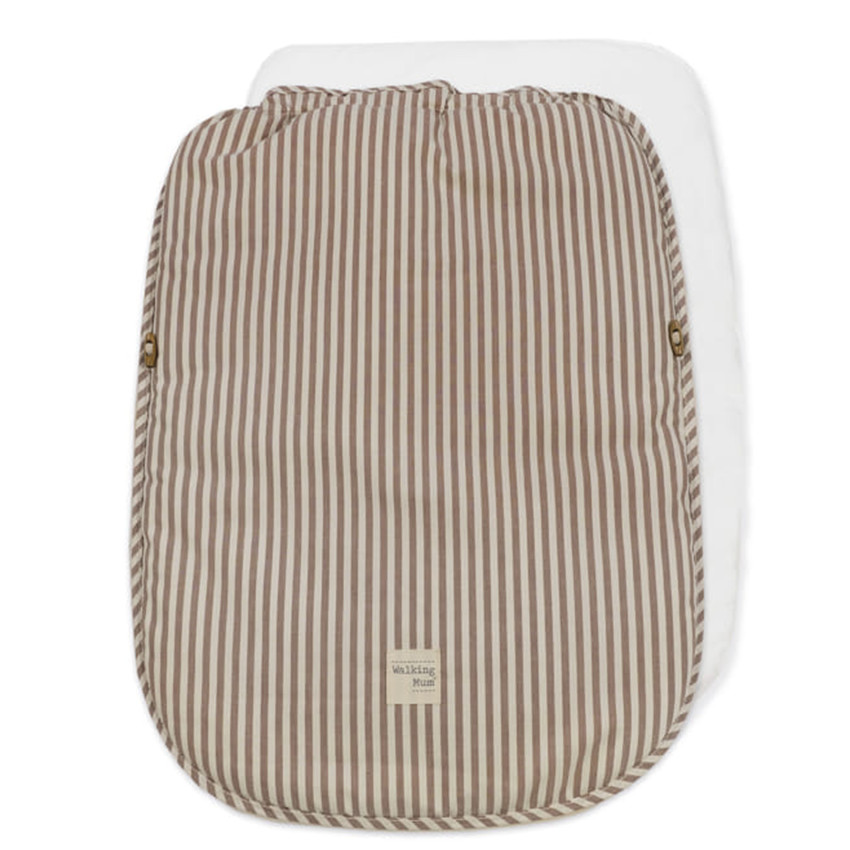 Voetenzak kinderwagen tussenseizoen universeel Vichy/Stripes Moka 