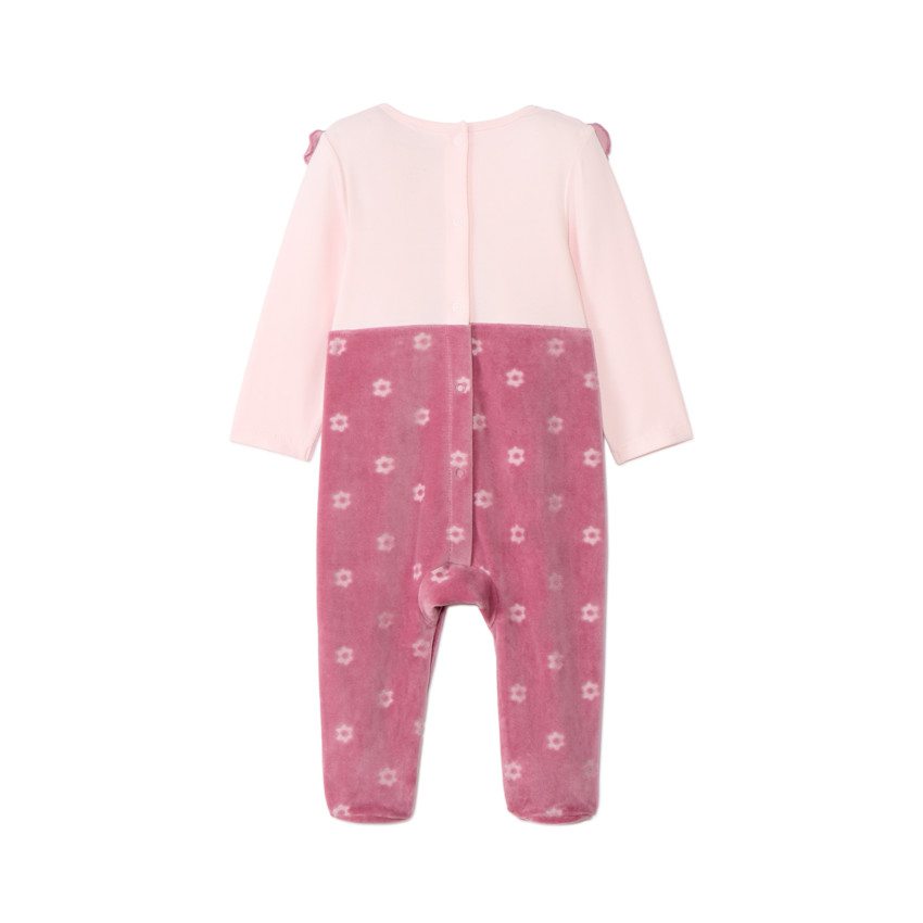 Dors-bien effet 2 en 1 bi-matière à fleurs pour bébé fille 