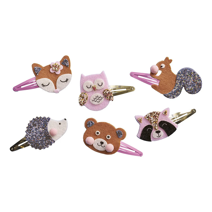 6 barrettes à paillettes à créer Pretty Forest 