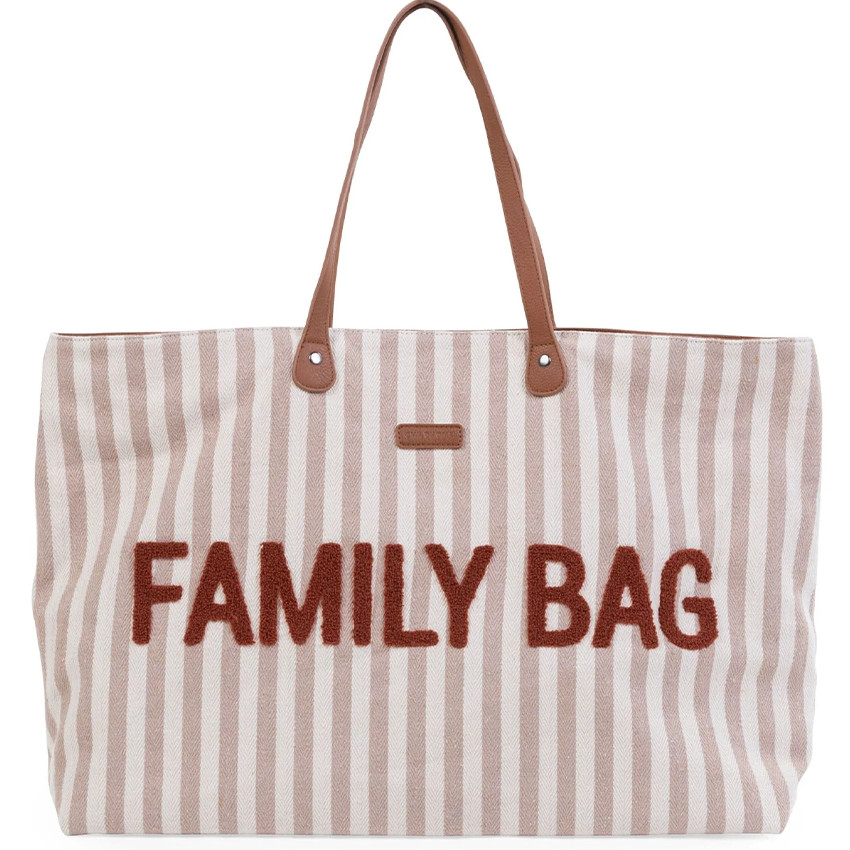 Luiertas Family Bag Stripes Nude Terracotta 