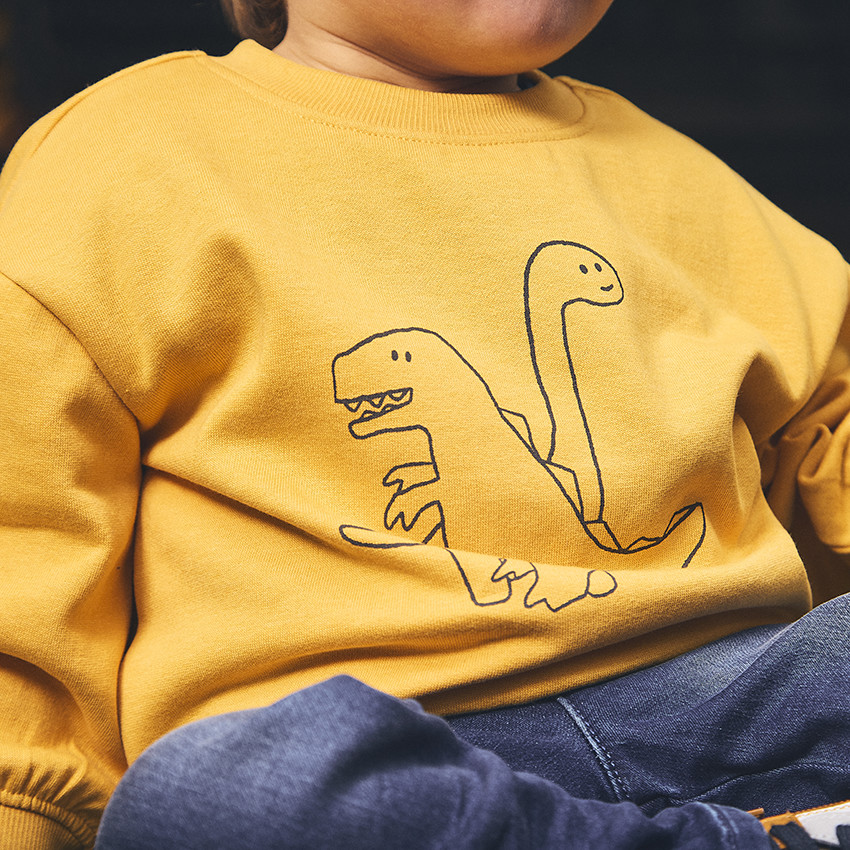 Fleece sweatshirt oversized met fantasieprint voor baby jongen 
