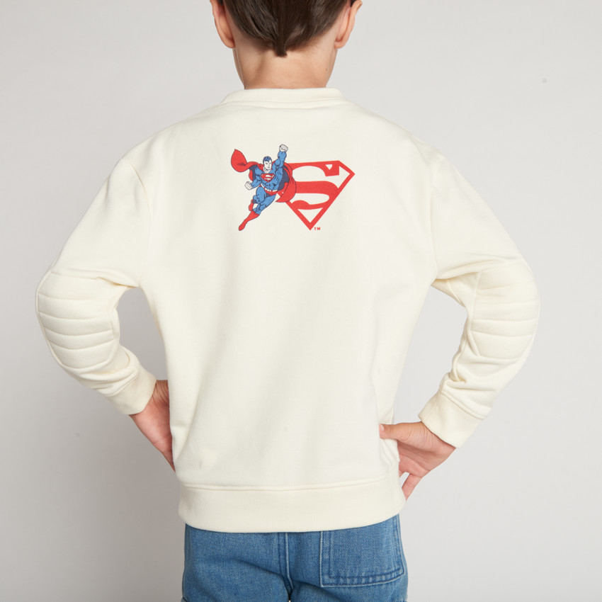 Sweatshirt fleece met lenticulaire Supermanprint, effen, voor jongens 