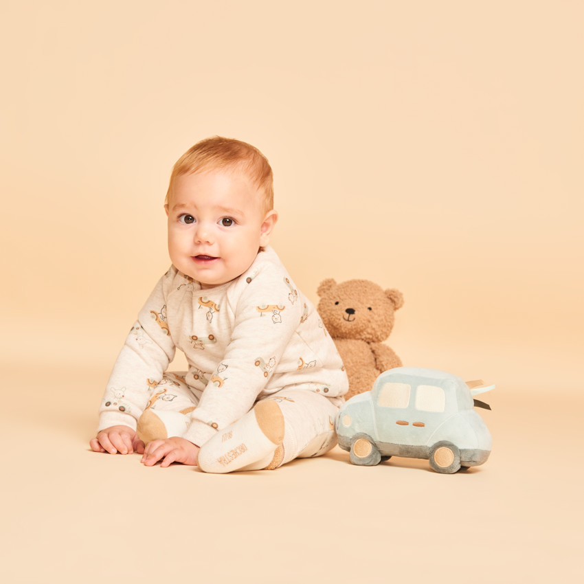 Doudou automobile en velours pour bébé garçon 