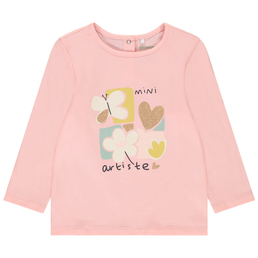 Lange mouwen T-shirt met glinsterende print voor meisjes 