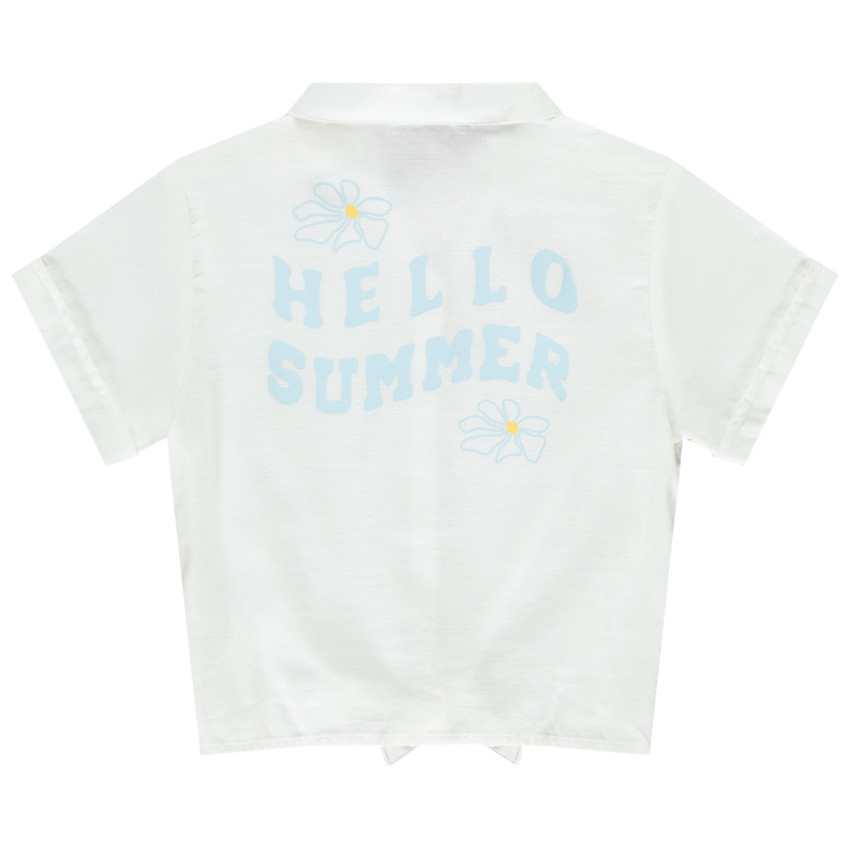 Chemise manches courtes avec print fleuri pour fille  