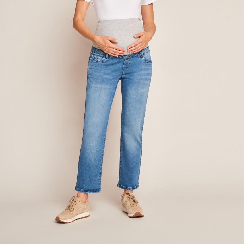 Jean droit de grossesse avec bandeau haut 